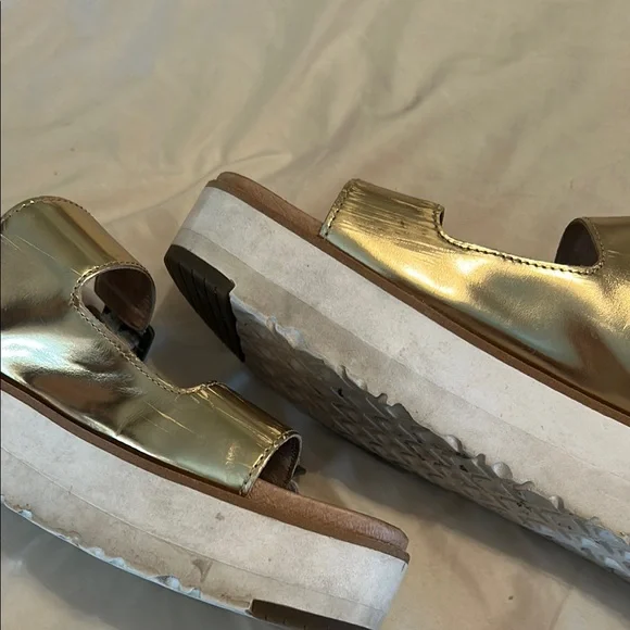 UGG Gold Sandals with Adjustable Buckle Straps - Picture 5 of 5